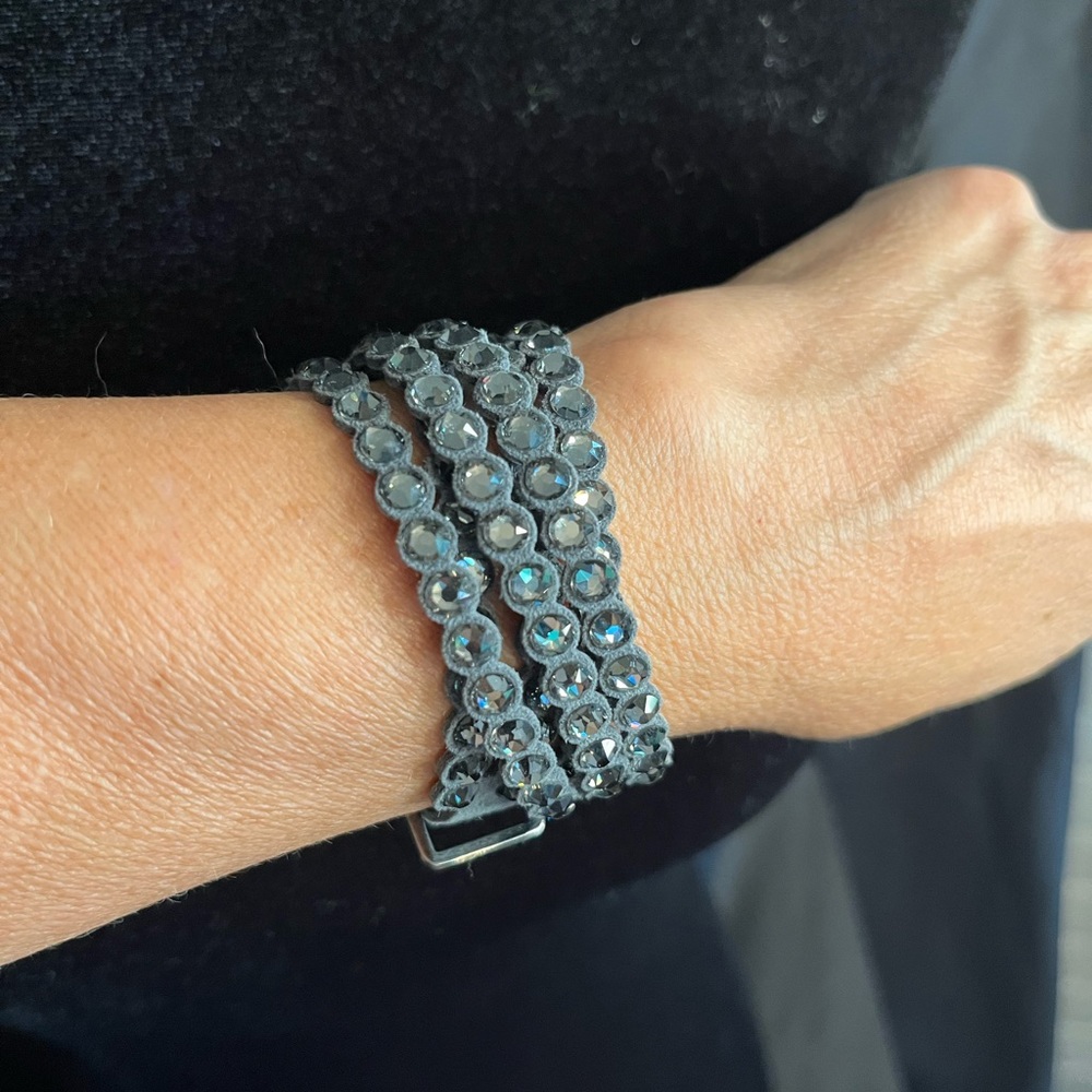 Swarovski crystal gray bracelet wrap NWT